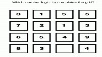 Which Number logically complete the grid